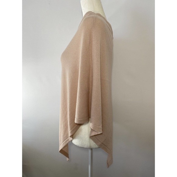 COCO GRAY Exclusive 100% Cashmere Pullover Poncho Sweater Peachy pink One Size - Picture 3 of 10